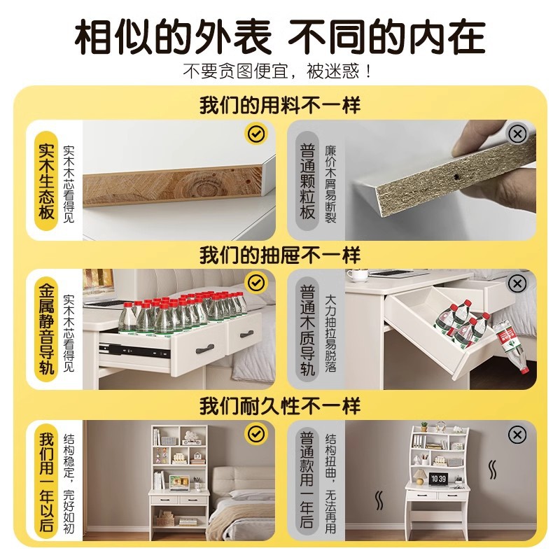 木製机本棚一体家庭用成人コンピュータデスク寝室学生多層学習テーブル小戸型テーブル