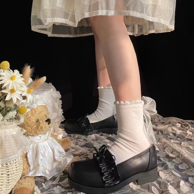 甘い日本のかわいいリボンソックス女性のミッドレングスカレッジスタイルプリンセスソックスマッチョソックスレース|undefined