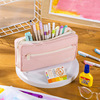 Cream fresh pencil case, universal stationery for pencils for elementary school students, storage system, primary and secondary school