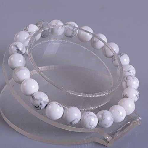 Gemstone Semi-Precious Stone 8mm Ball Bead Stretch Bracelet 7inch Neutral Style No