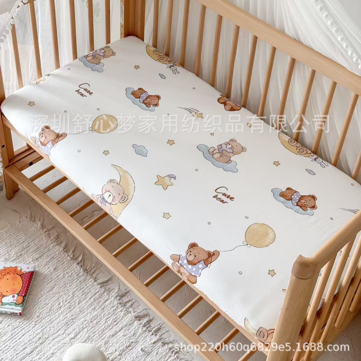 Class A crib fitted sheet cartoon printing newborn baby fitted sheet children bedspread stitching mattress cover wholesale