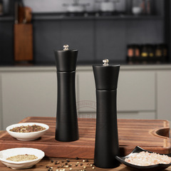 黒い研磨器の台座の小さい腰の胡椒の研磨器の円柱は塩の陶磁器の芯のセットをつぶします。