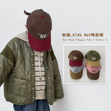 秋南 韩国儿童帽子ins新款字母刺绣遮阳太阳帽鸭舌帽宝宝棒球帽
