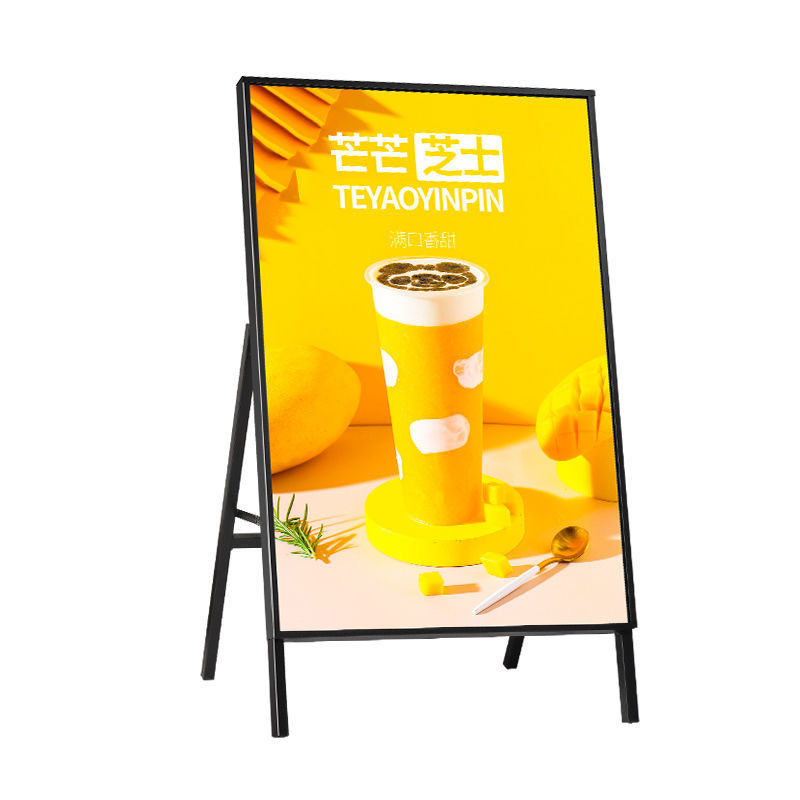 厂家直销LED灯箱广告牌充电地推夜市餐饮招聘发光海报架落地架
