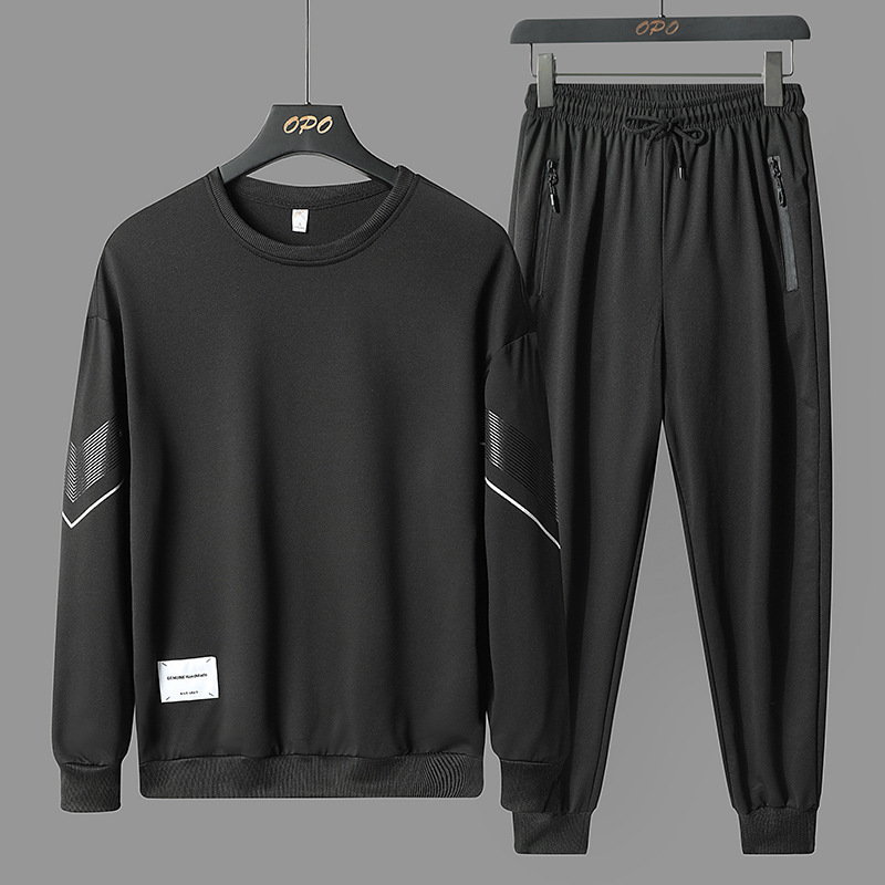 2023 Spring/Autumn Casual Men's Sports Two-Piece Set, Trendy Brand, Middle-Aged and Young Men's Sweatshirt and Sweatpants, Loose and Stylish Men's Sportswear