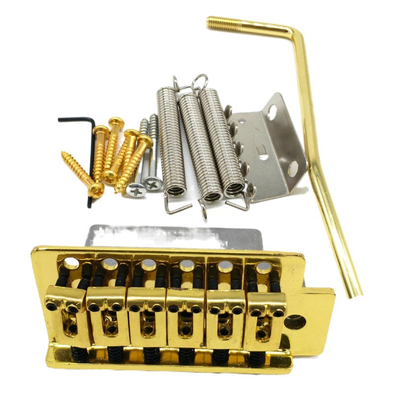 Accesorios guitarra eléctrica ST Placa de cuerdas de guitarra eléctrica single-Shake tremolo ST puente de guitarra eléctrica de oro y plata Negro