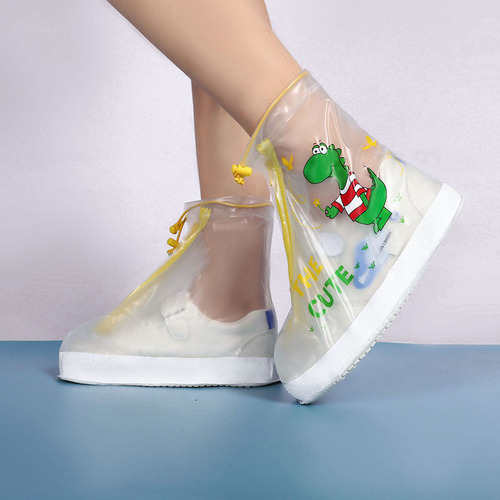New fashionable children's rain shoe covers for boys and girls, outdoor PVC non-slip shoe covers for school and travel, dust-proof foot covers