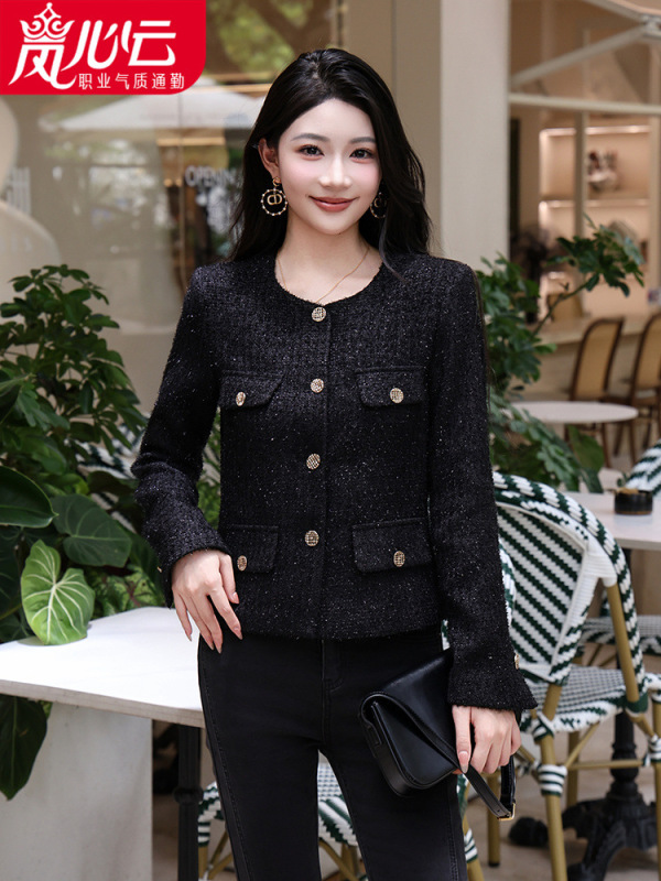 米白色小香风西装外套女秋季2025新款高级感名媛气质休闲西服上衣|undefined