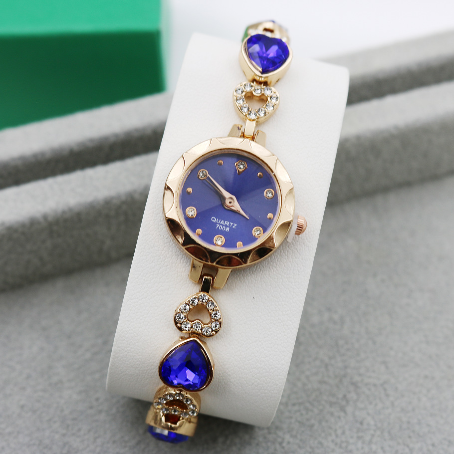 Casual Shiny Stainless Steel Jewelry Buckle Heart Shape Quartz display picture 9