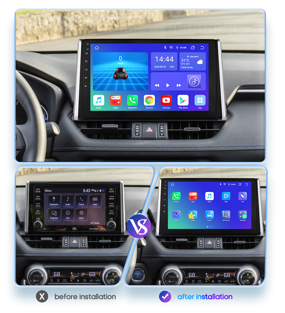 Suitable for 18-20 Toyota Rav4 Navigation Car All-In-One Wireless Carplay Smart Car Navigator