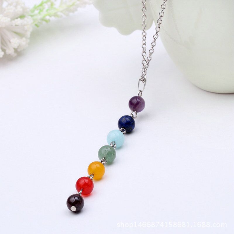 Simple Style Round Artificial Gemstones Beaded Women's Pendant Necklace 1 Piece display picture 2