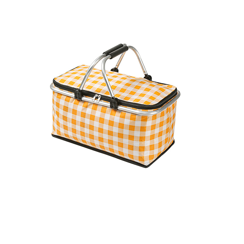 Cesta de picnic aislada para viajes transfronterizos, nevera portátil plegable para exteriores, bolsa de almacenamiento para picnic con conservación de alimentos para camping