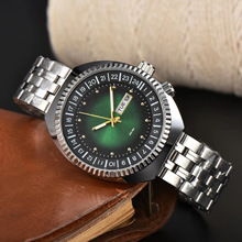 跨境速卖通双狮牌男士石英手表高品质三针数字双日历钢带手表批发