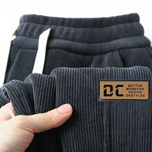 外贸批发灯芯绒裤子男士宽松紧腰收口束脚春秋季工装潮牌休闲裤男