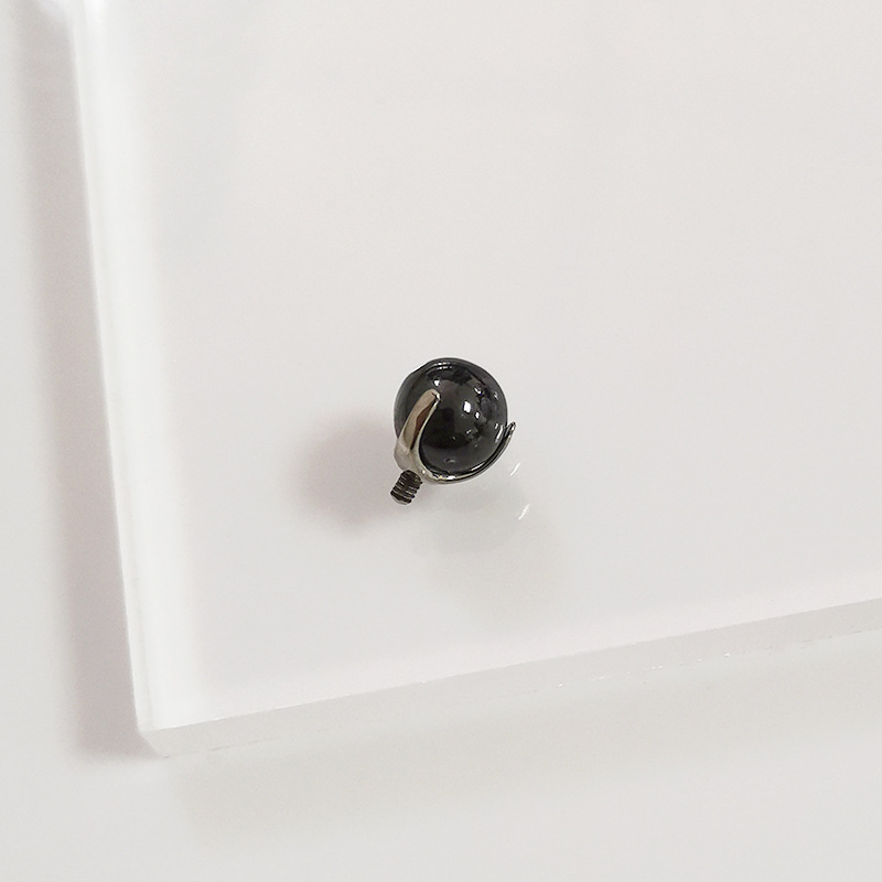 G23 Titanium Three-Claw Zircon Ball Tongue Nail Piercing Jewelry 14G 16G Anodized detail image 15