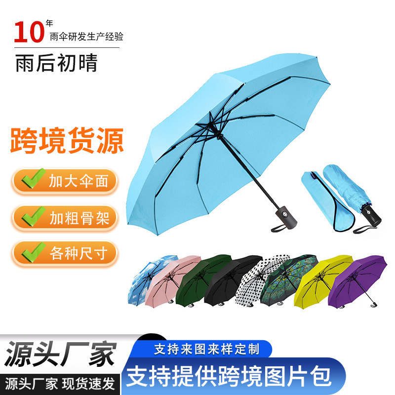 Customizable Automatic Folding Sun Umbrella, Sun Protection Vinyl Parasol, Thickened Wind-Resistant Sun Umbrella, Printable Logo
