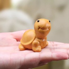 崖柏木雕可爱小奶龟摆件创意卡通小乌龟实木雕刻工艺品桌面把玩件