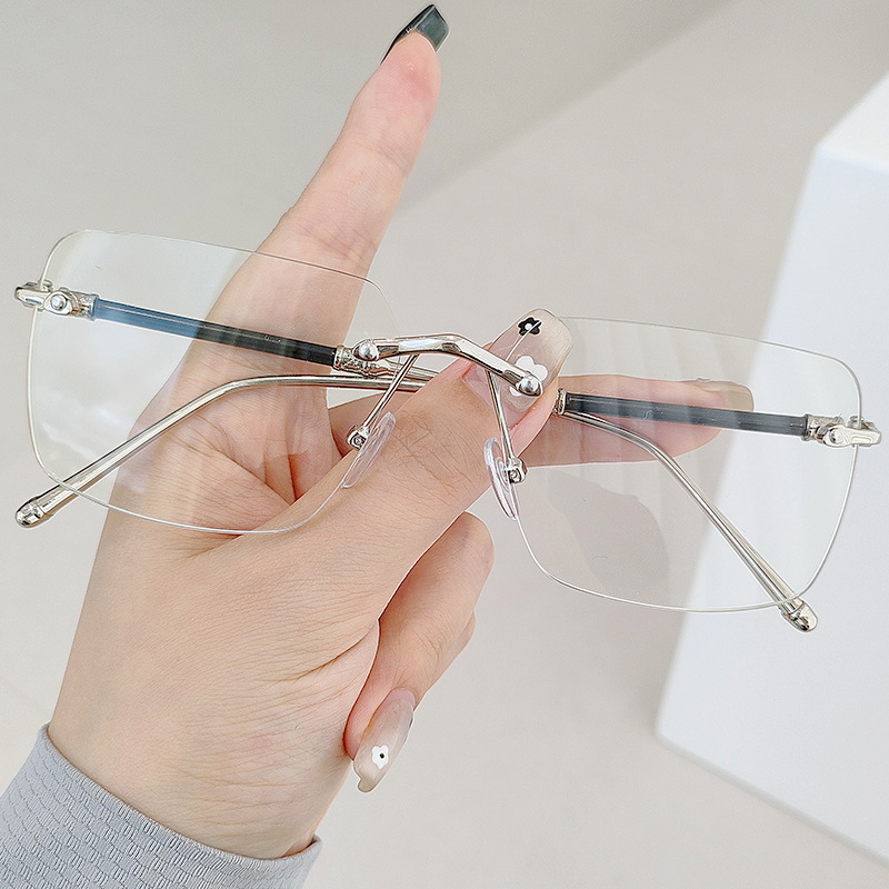 新しい超軽量で快適なフレームレス老眼鏡、抗青色光、無地、ファッショナブル、パーソナライズされた、見栄えの良い読書、工場直販|undefined