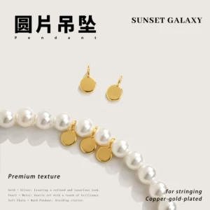 High color retention 18k gold-plated smooth round pendant separator beads for handmade DIY jewelry and beading accessories materials
