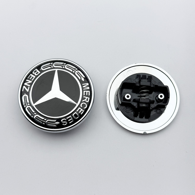 Suitable for Mercedes-Benz Hood Logo 57mm Decorative Ers Grade Glc Glk Cla Cls Hood Flat Logo Front Car Logo