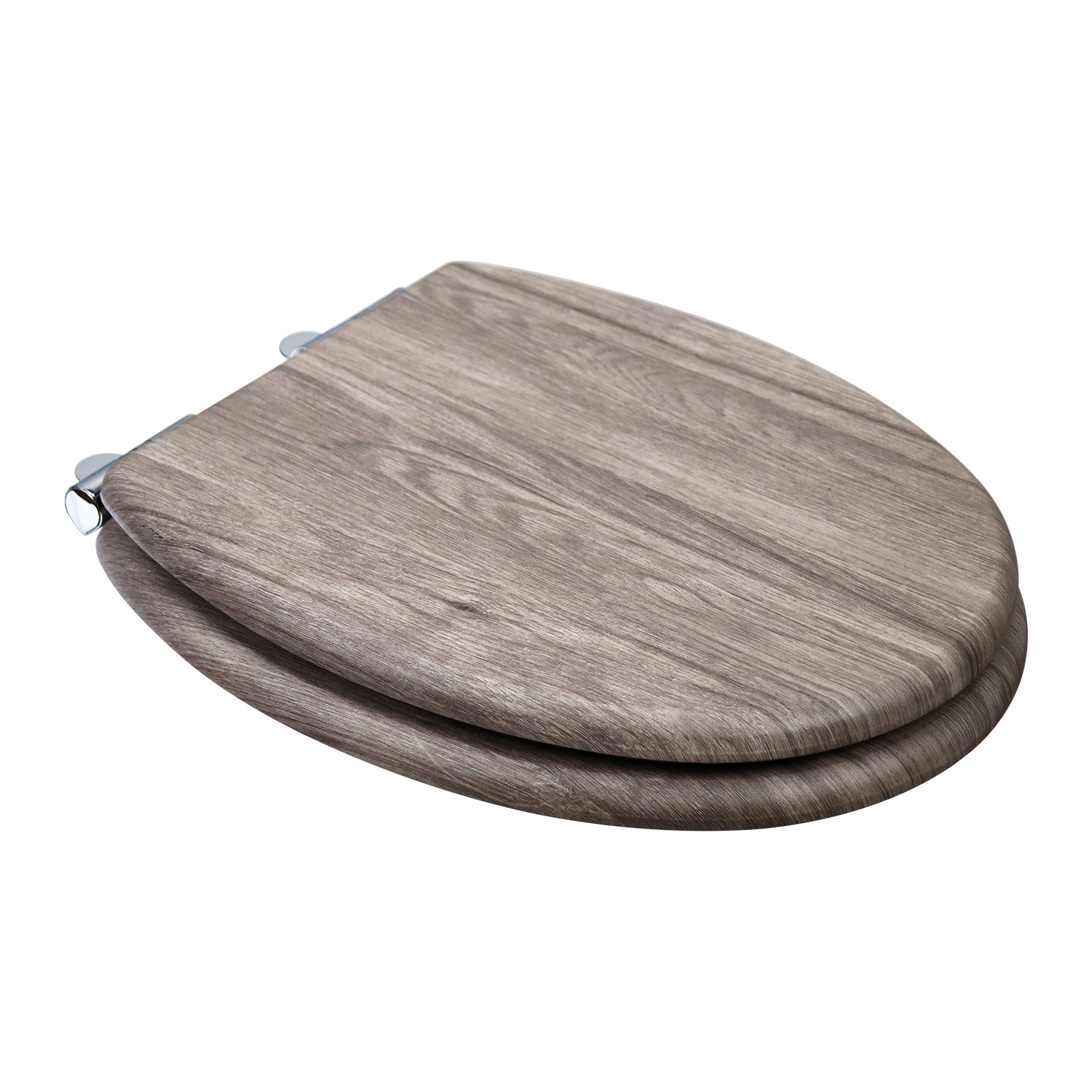 Fábrica directa de 17 pulgadas tablero de densidad madera MDF cubierta de inodoro cinta de pvc pegado corteza de madera gris caer lentamente
