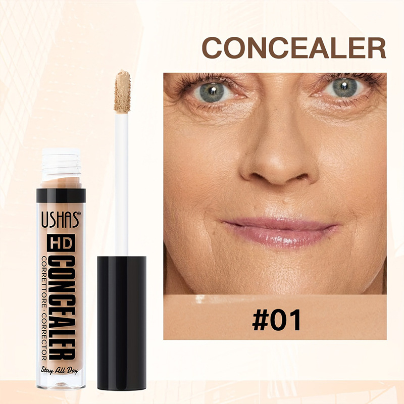 USHAS Cross-border spot corrector de larga duración, control de aceite a prueba de agua, protección contra las ojeras, base líquida, lápiz reparador líquido