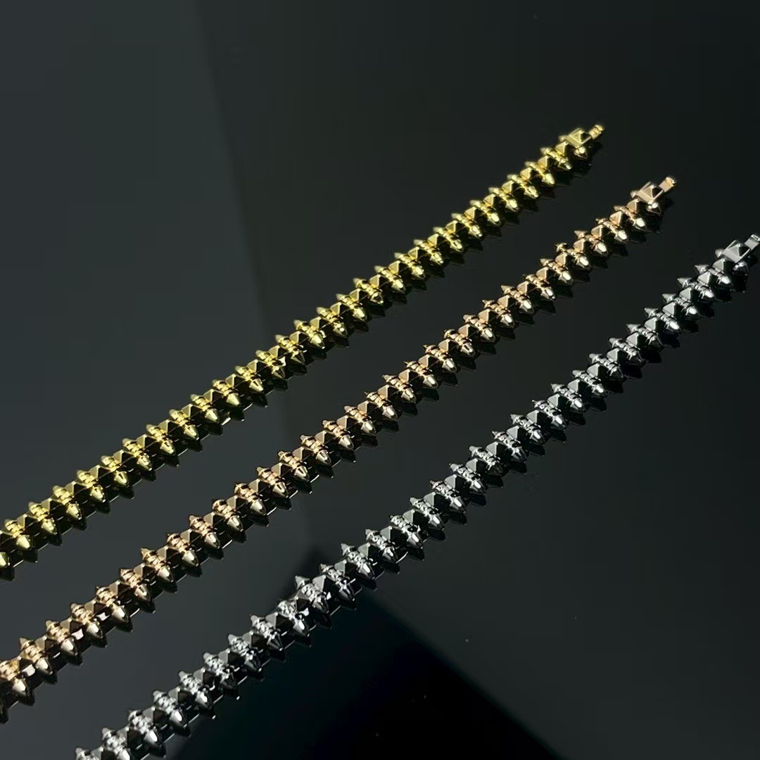 2025 Hot New Product Simple Luxury Rivet Bullet Bracelet Internet Celebrity Versatile Jewelry Couple High-End Wholesale