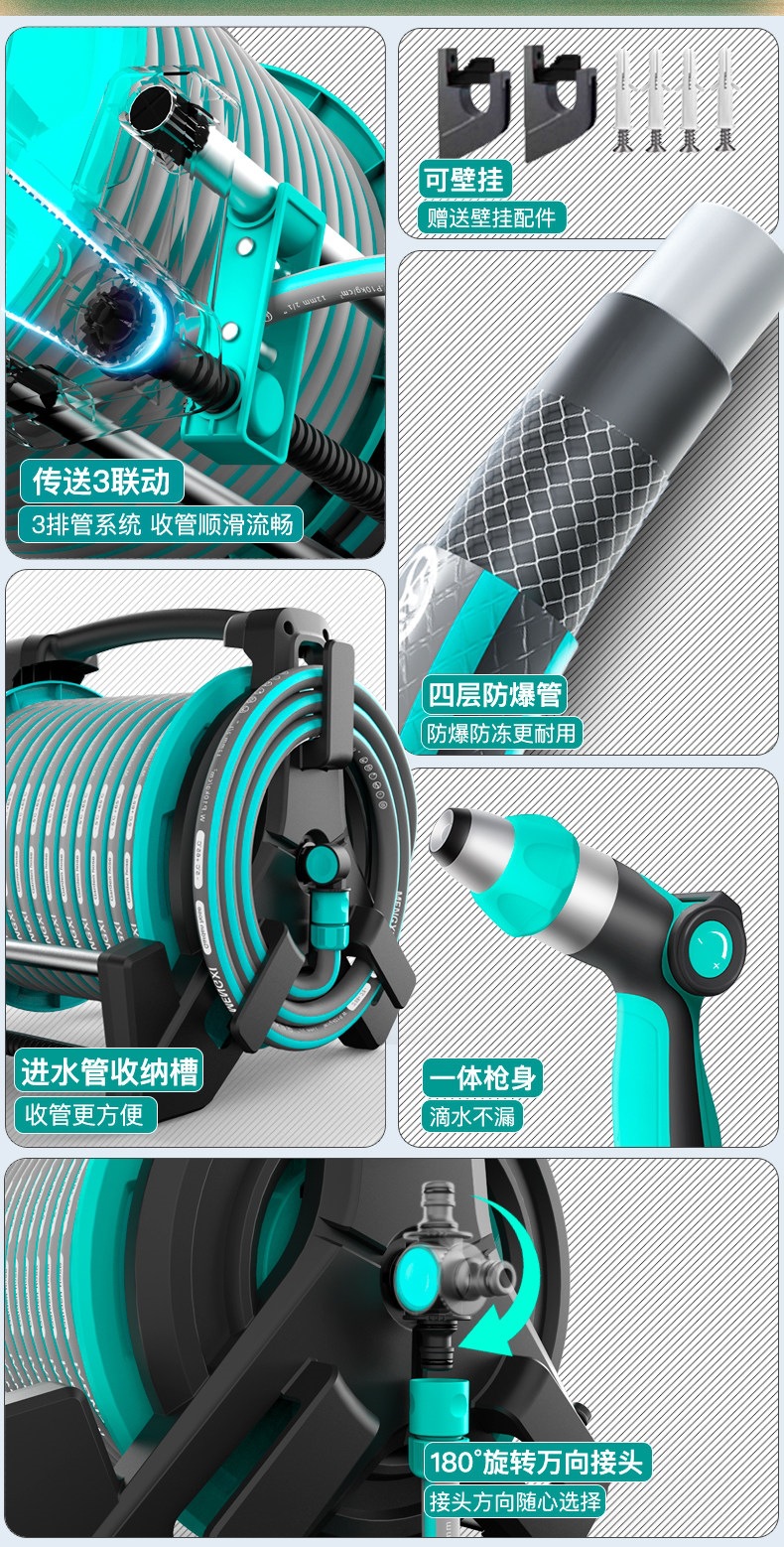 Suitable for car washing, high-pressure water gun, household water hose, flexible hose, water gun nozzle, foam sprayer, and can be used to rinse and connect to a water tap