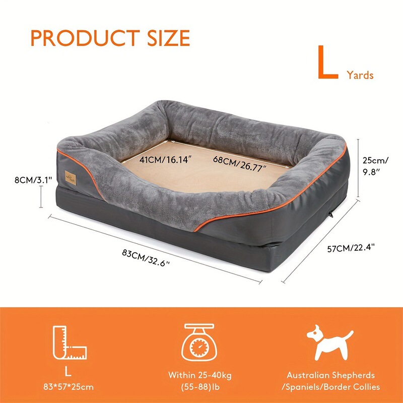 L Xxl 犬用ベッド 整形外科用フォーム ペットベッド キルティング 防水 クロスボーダー|undefined