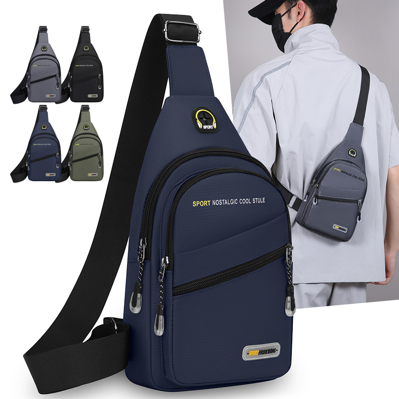 New versatile casual chest bag, sports large-capacity shoulder bag, men's crossbody bag, wear-resistant and water-repellent chest backpack
