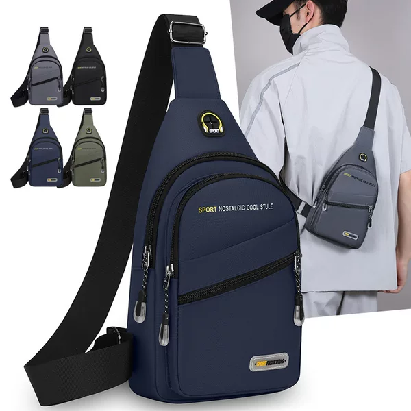 New versatile casual chest bag, sports large-capacity shoulder bag, men's crossbody bag, wear-resistant and water-repellent chest backpack