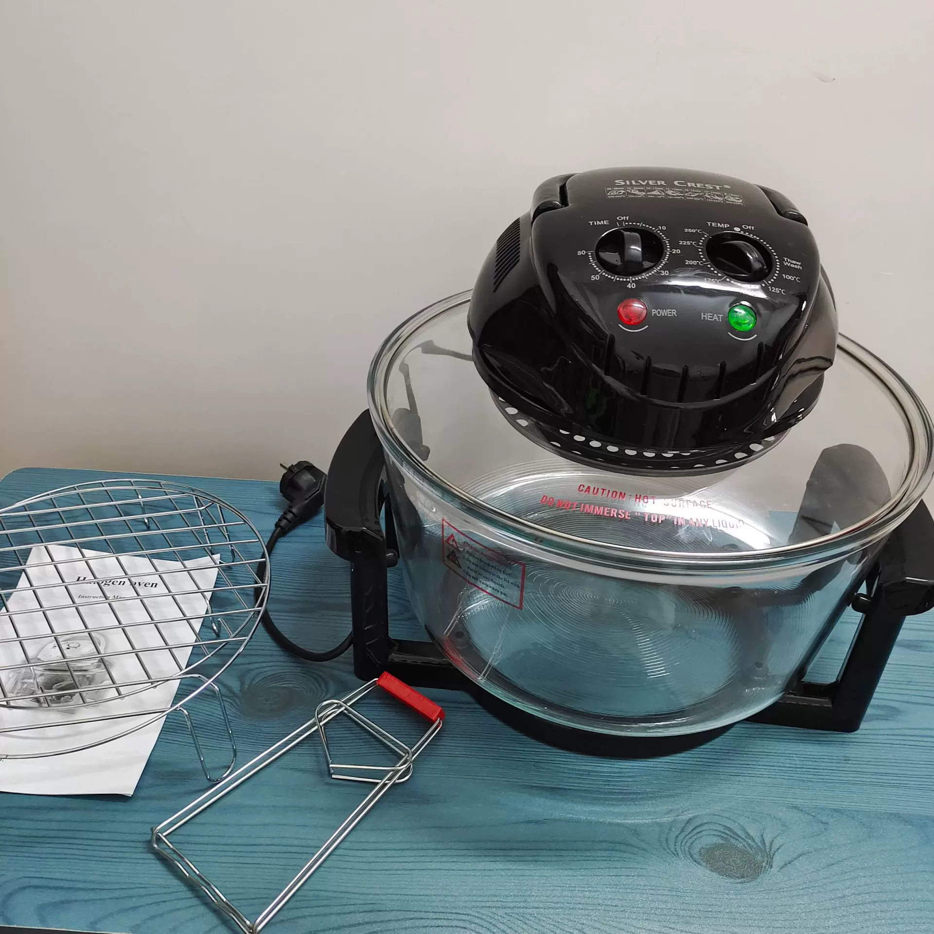 厂家批发外贸贸易跨境可视大容量光波炉定时机械家用提手空气炸锅