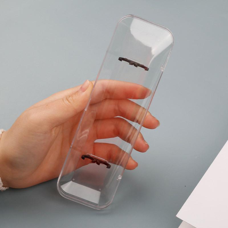 Fabricante rectangular al por mayor caja de pluma de plástico transparente bolígrafo de firma bolígrafo para bolígrafo caja de regalo impresión logotipo