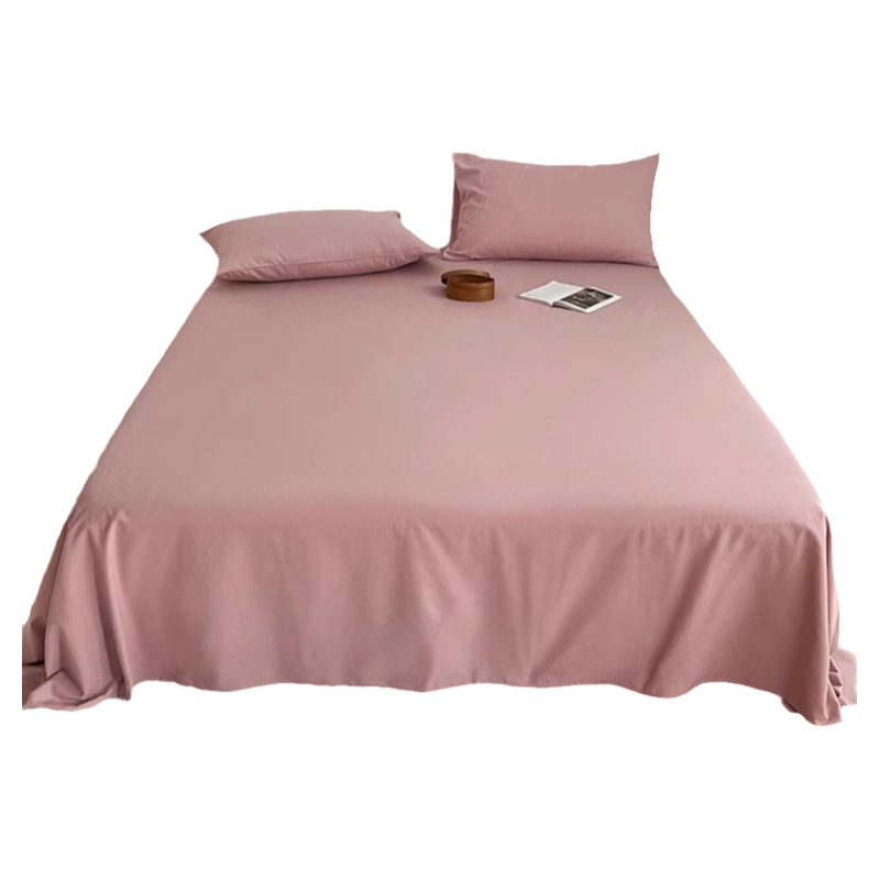 2025 nuevo estilo sábana cepillada de algodón puro pieza individual 100 algodón engrosado dormitorio cama individual funda de almohada individual 2 juego de tres piezas