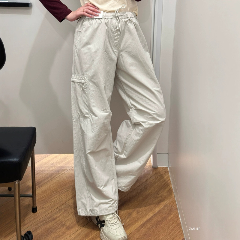26 Women's Casual Cargo Pants Uv Protection Pocket Elastic Waist Long Pants Parachute Pants Lightweight Loose-Fit Pants 483001