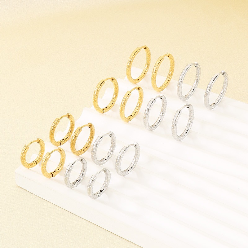 Pendientes de aro geométricos para mujer aros de acero inox_voghion.com