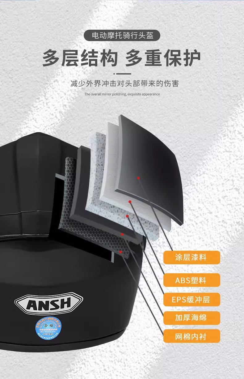 New National Standard Electric Battery Bike Helmet, All-Season Safety Helmet, Motorcycle Winter Thickened Half Helmet, High-Definition Double Mirror