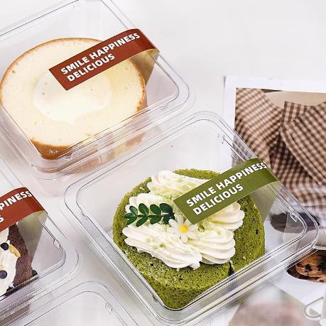 切块慕斯蛋糕打包盒子单个瑞士卷烘焙甜品网红蛋糕卷透明包装盒子