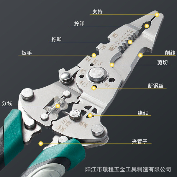 Foldable universal cable pliers stainless steel