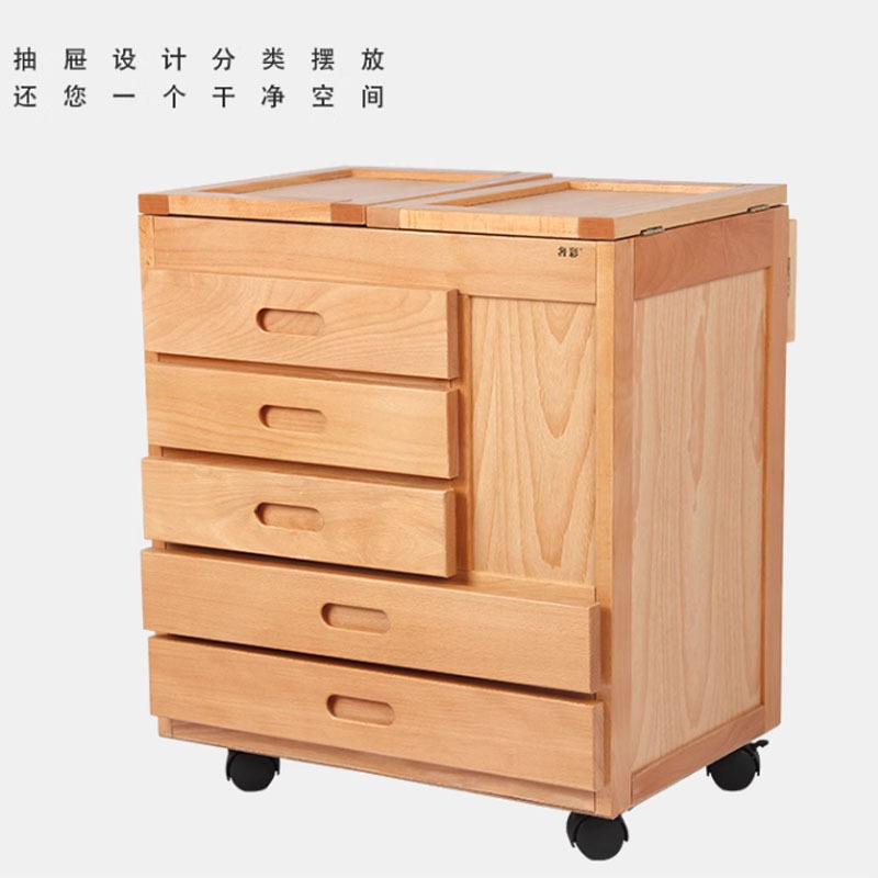Special Wooden Three-Layer and Four-Layer Painting Cart for Art Students, Multi-Functional Painting Cabinet, Painting Stool, Painting Table, Oil Painting, Chinese Painting