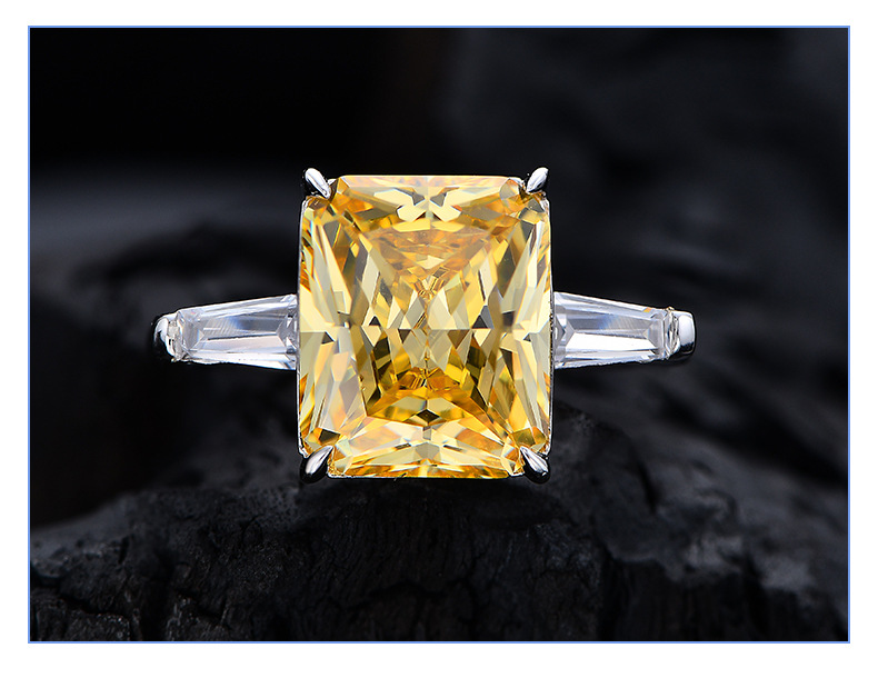 Fashion Geometric Sterling Silver Inlay Zircon Rings 1 Piece