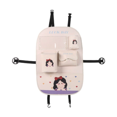 Car Seat Back Storage Bag Hanging Bag Car Seat Back Anti-Kick Pad Multifunctional Cute Car Storage Bag (Chair back anti-kick pad) - love-princess-anti-kick-pad