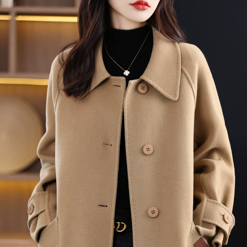 Winter retro double-sided woolen coat, long woolen suit, jacket, 2023 years, western style, mid-length