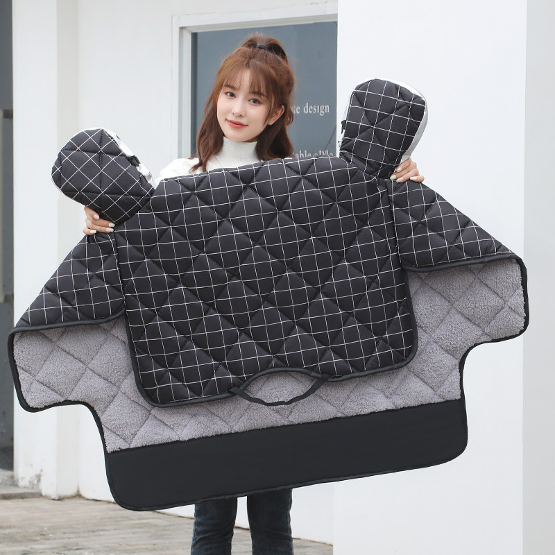 ★겨울 기모★검은 격자 무늬 [두꺼운 넓은면]]