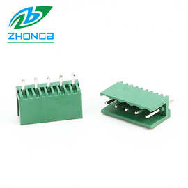 中博插拔式接线端子HT508RV5.08mm直针弯针环保阻燃V0厂家直销