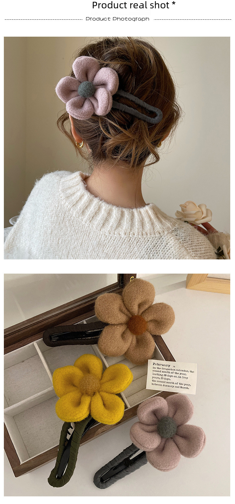 Elegante fermaglio per capelli a fiore stile coreano accessorio_voghion.com