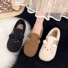冬季新款网红可爱棉鞋女包跟室内棉拖鞋豆豆鞋外穿加绒保暖毛毛鞋