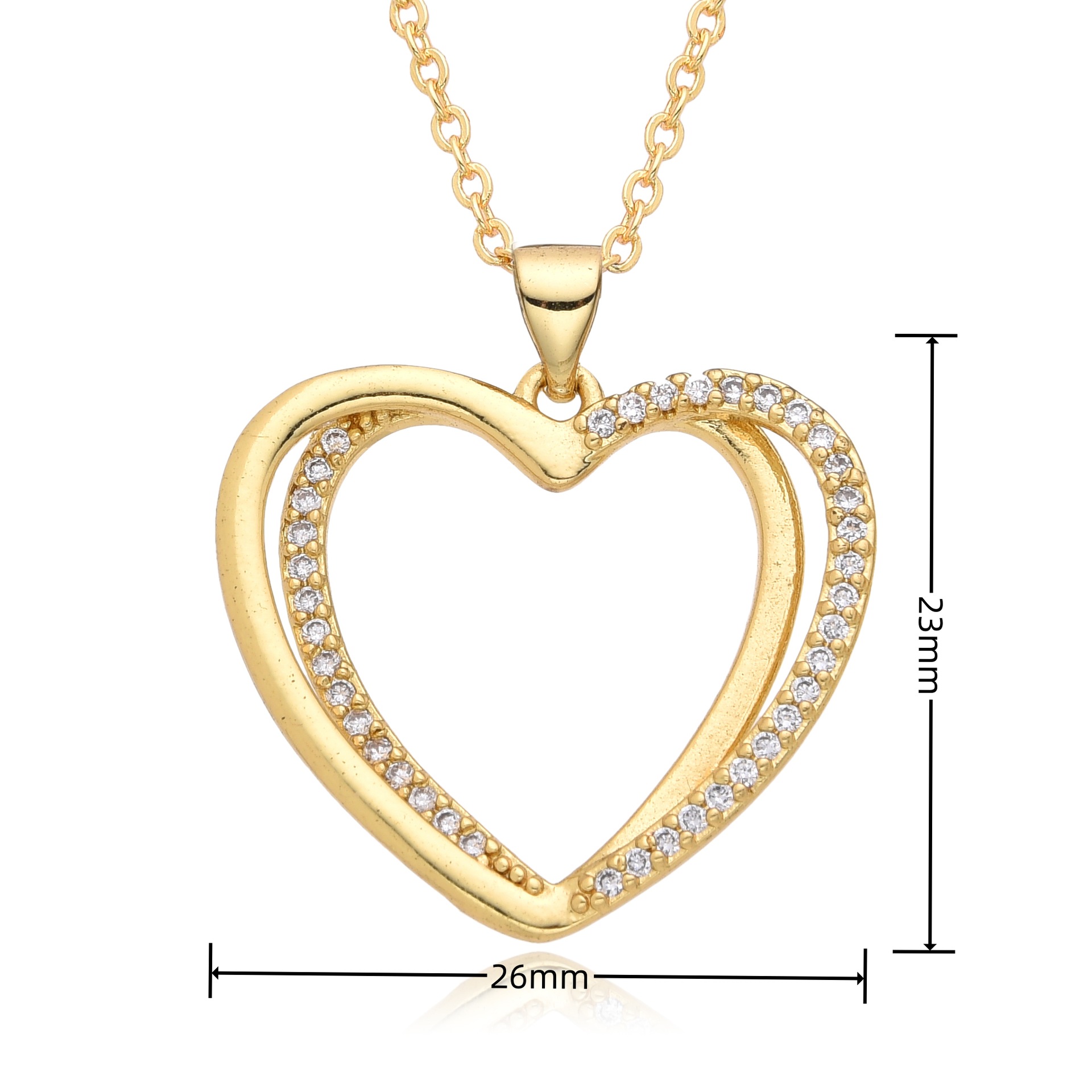 8g Weight 18K Gold Plated Plating Material Copper Pendant Material Pendant Necklace Classification Copper Chain Material 1 Piece Quantity Date, Tea Party Occasion Copper Material Heart Shape Pattern Women's Gender Sweet, Simple Style Style Copper 18K Gold Plated Heart Shape Pendant Necklace 10