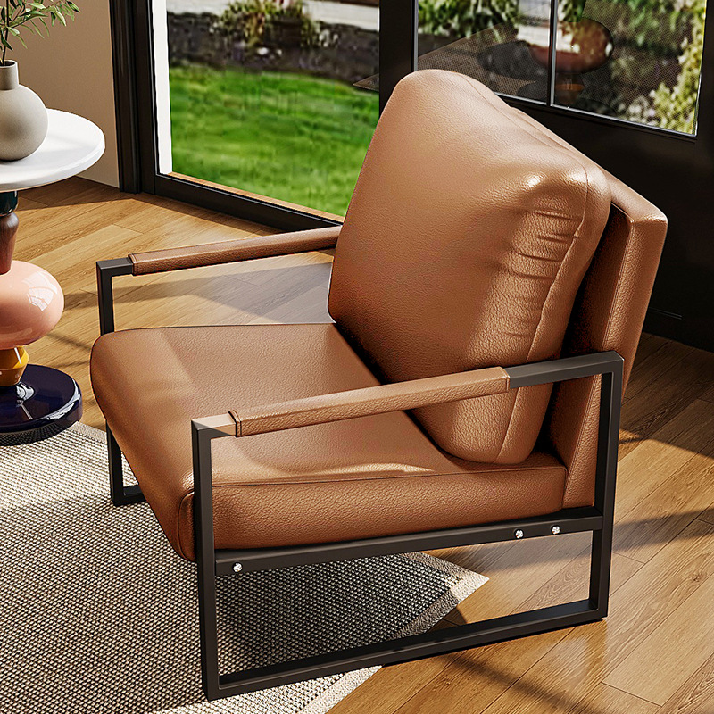 Designer Sofa Chair for Living Room, Single Italian Minimalist Balcony Leisure Chair, Light Luxury Style for Small Apartments, Single J^