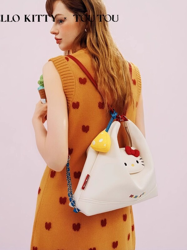 TOUTOUhelloKitty ハローキティ トートバッグ おしゃれ 大容量 かわいい バックパック シングルショルダー クロスボディ レディースバッグ|undefined